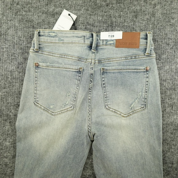 Judy Blue Jeans Womens 7/28 Denim Pin Tack Flare Mid Rise JB88655 Stretch Casual - Picture 5 of 12